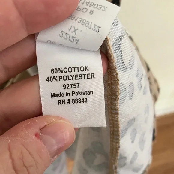 Dreams & Co. Leopard Print Zip Front Robe, 1X - Picture 7 of 8